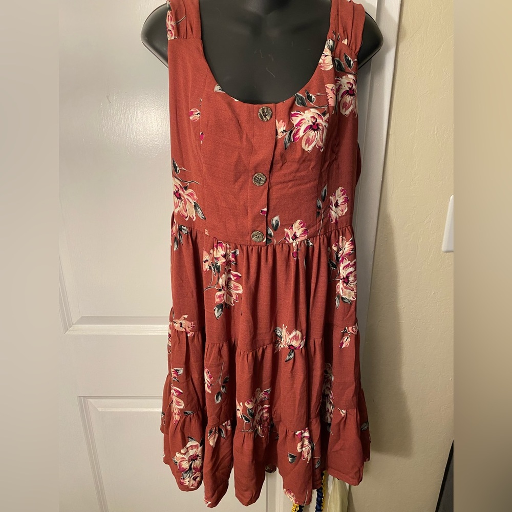Red Floral Sun Dress